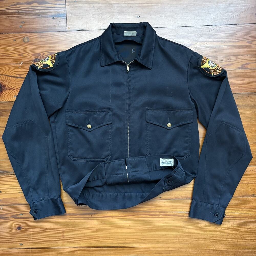 Vintage Mr 2 Ply Jacket Mens Size M 44 Blue Workwear Talon Zipper Sheriff 1960s